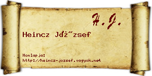 Heincz József névjegykártya