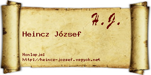 Heincz József névjegykártya